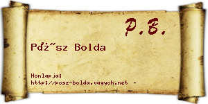 Pósz Bolda névjegykártya